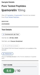 Purity COA IPA finnrick 