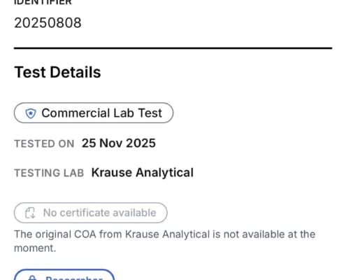 Screenshot Purity COA IPA finnrick